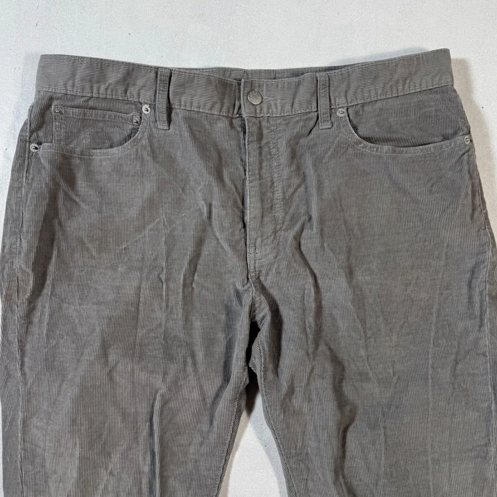J Crew‎ Flex Corduroy Pants Mens 36x34 Slim Fit Gray Stretch Casual Everyday